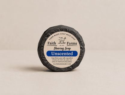 Unscented Goat Milk Shaving Soap for sensitive skin with rich lather and smooth wet shave performance