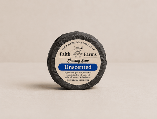 Unscented Goat Milk Shaving Soap for sensitive skin with rich lather and smooth wet shave performance